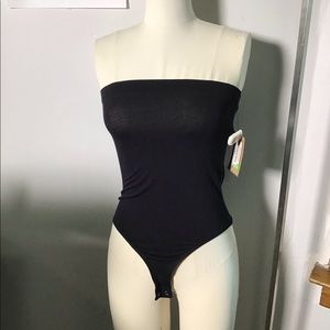 Black strapless bodysuit